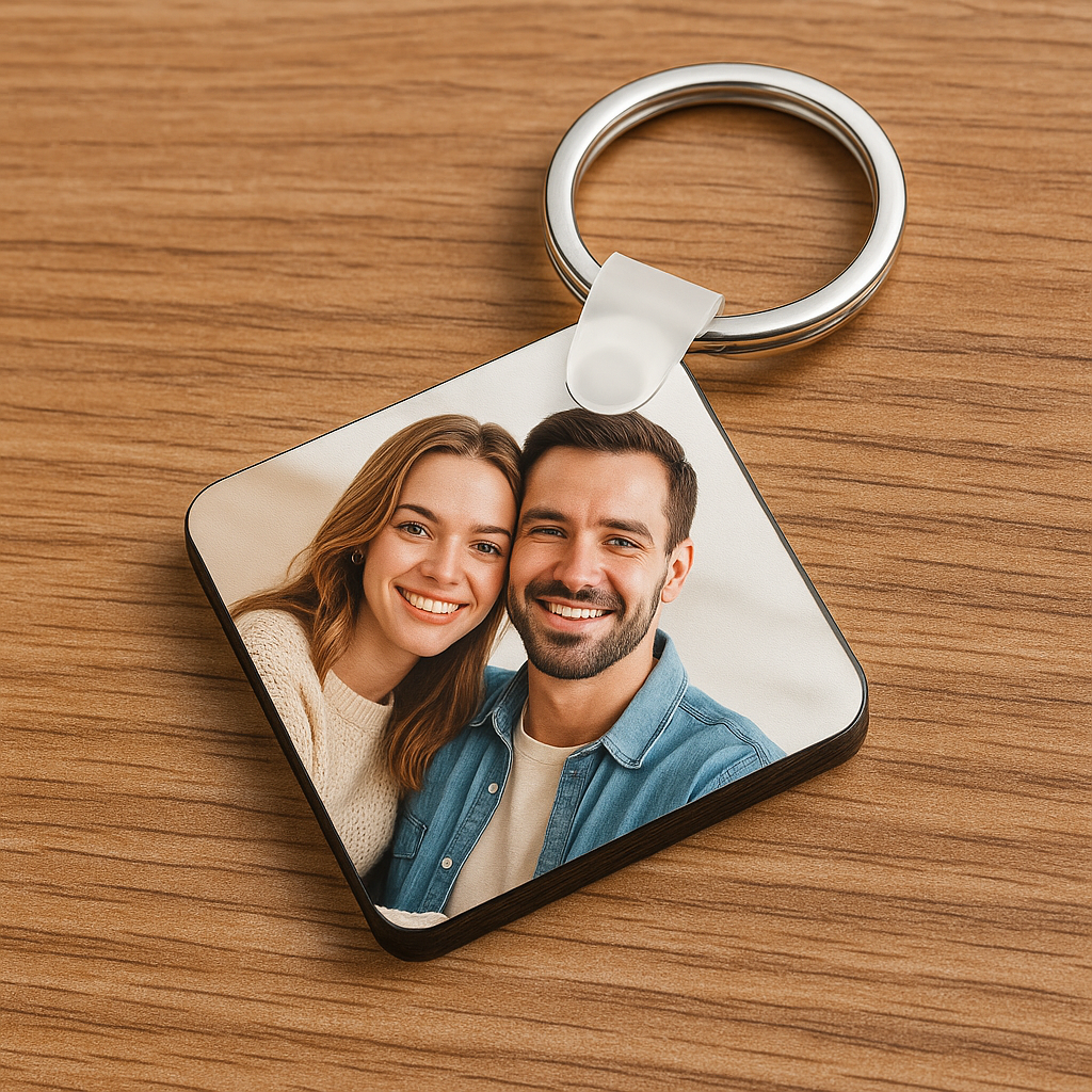 Custom Square Keychain – Personalized Photo or Name Gift
