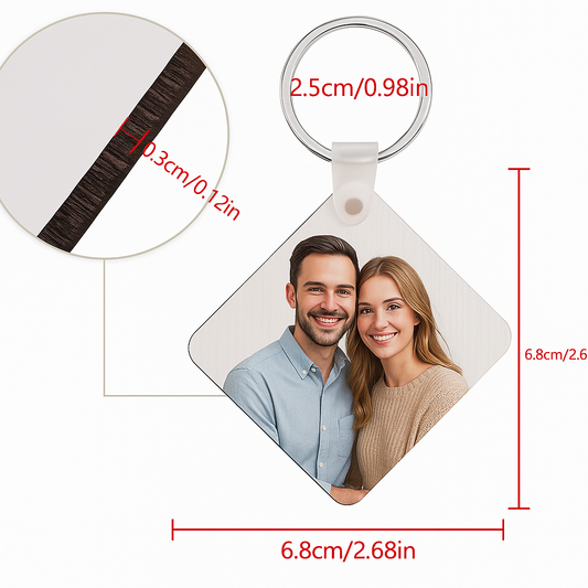 Custom Square Keychain – Personalized Photo or Name Gift