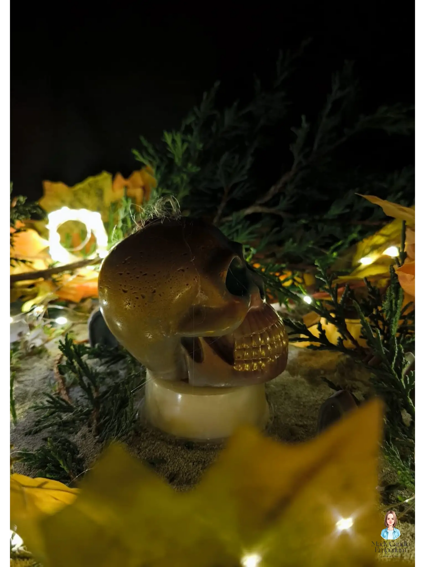 Pillar candle halloween | lady of shadows skull - Candles